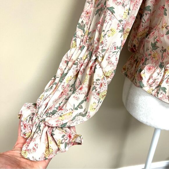 Dress forum floral print off the shoulder shirt. Size M - Picture 4 of 7